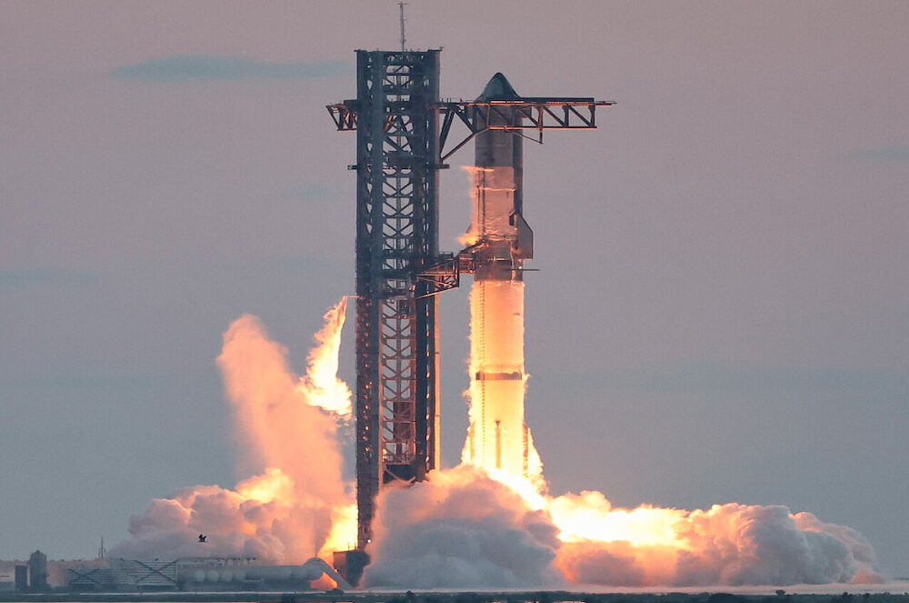 A SpaceX Starship launch.