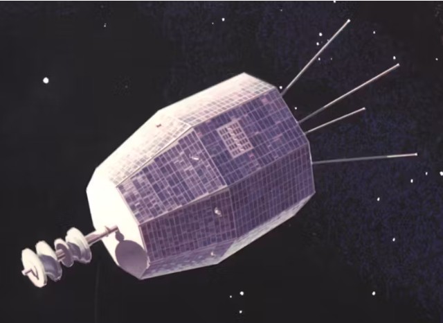 An artist’s impression of a satellite in the Relay program in space.