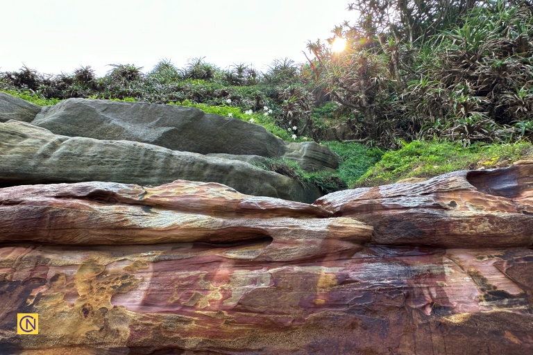 The Mysterious Coast in Jinshan is home to many eye-catching orange-brown rock formations.