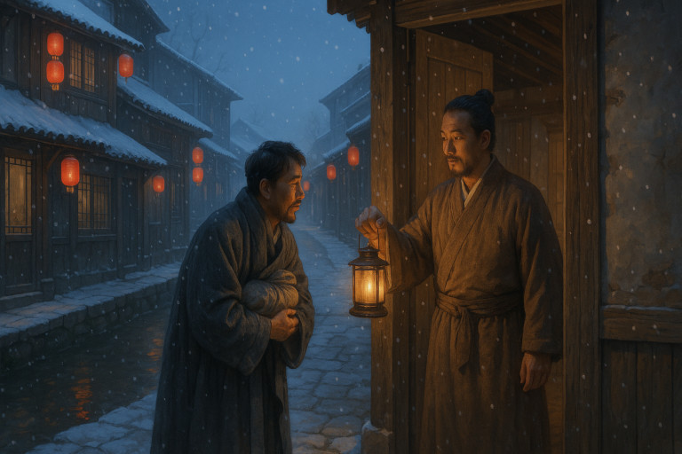 Moved by kindness and compassion, Han Weng welcomes a cold and stranded traveler into his modest home.