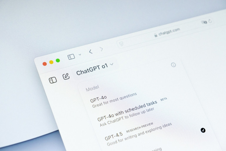 ChatGPT website showing the different versions available and what they are best used for.