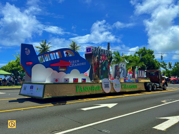 The joint float by Airport Guam and the Guam Visitors Bureau.
