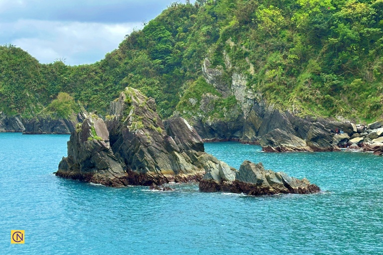 The bay is often referred to as the 'Taiwanese version of Ha Long Bay' due to its oddly shaped reefs rising from the sea.