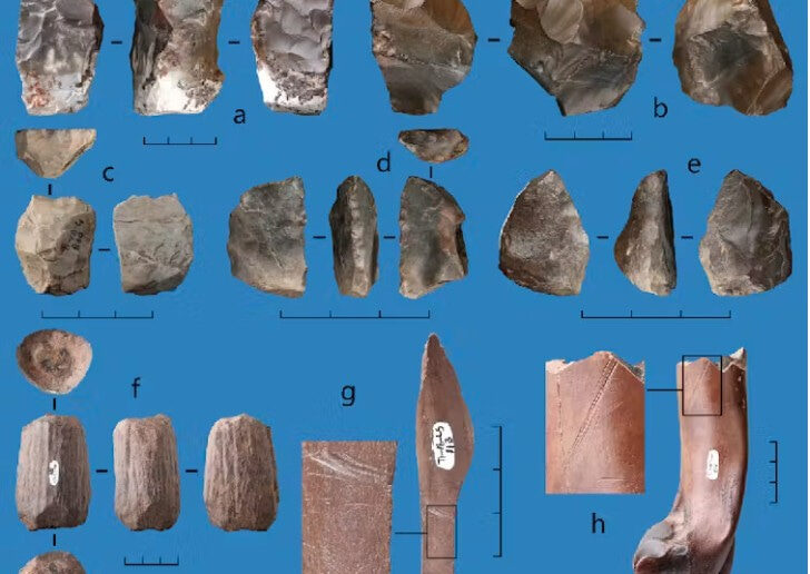 Examples of stone and bone tools found at Gantangqing.