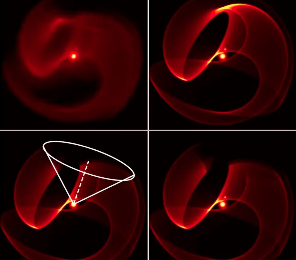 An illustration of the cavity carved by the third star companion in the Apep system.