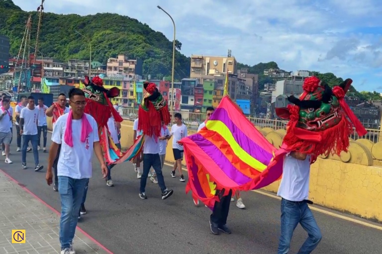 The parade of the Keelung Beiguan Arts Festival took place ahead of the performances at Tianhou Temple.