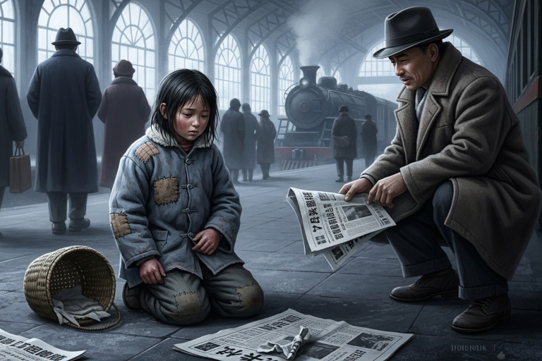 Out of kindness, Nie Er bought all the girl's newspapers.