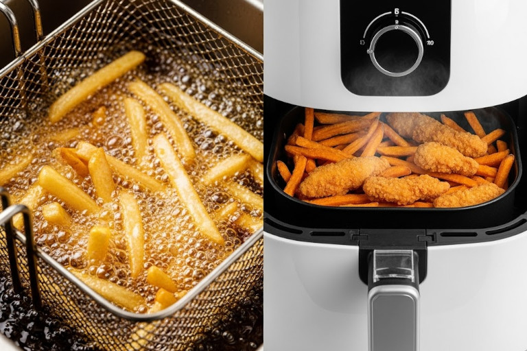 The cooking method matters: Trade greasy deep-fried foods for crispy, healthier air-fried alternatives.