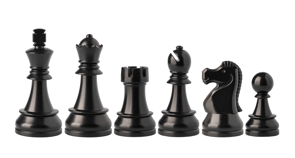 Six chess pieces.