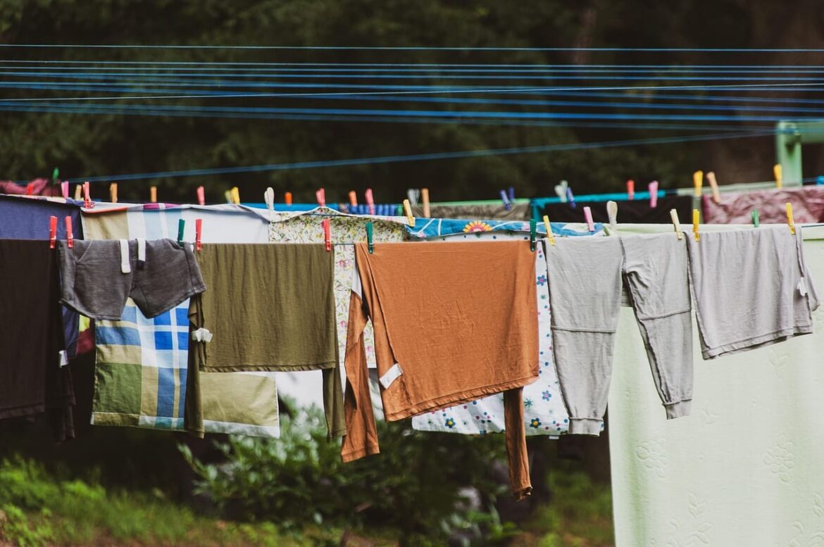 Laundry hanging out to dry.