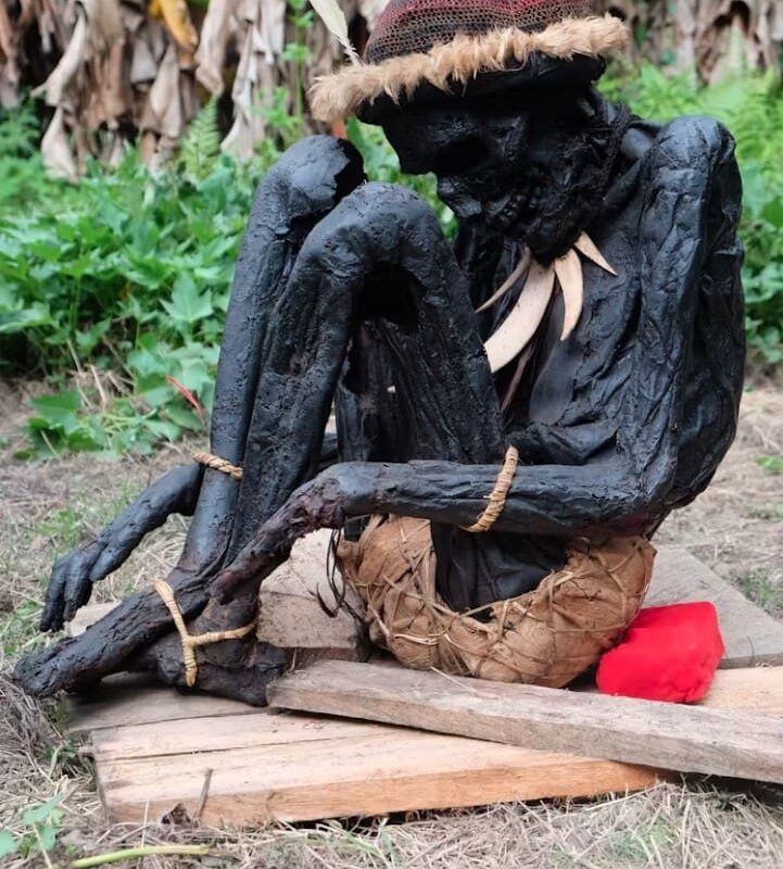 A modern smoke-dried mummy kept in Pumo Village, Papua (Indonesia).