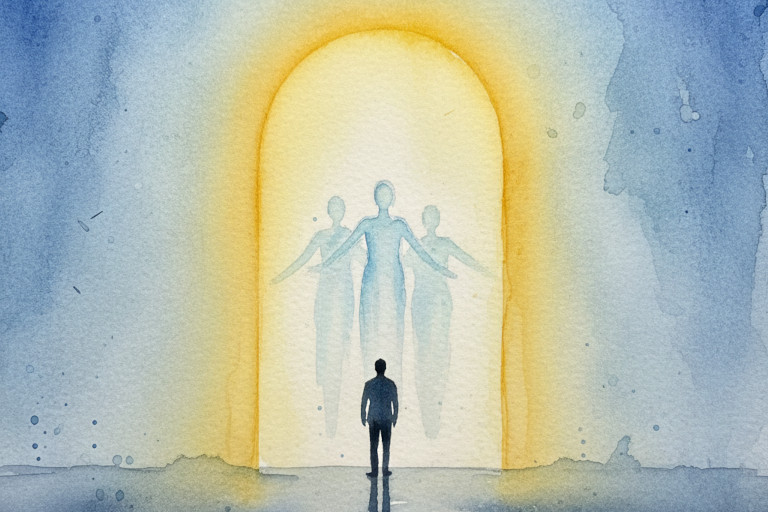 He encountered three beings in his near-death experience who guided him to what he understood as the afterlife.