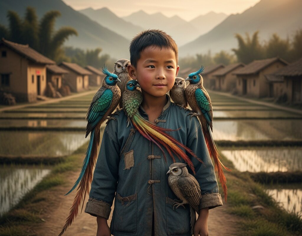 Though the birds can fly on their own, they have never left Wu’s side, perching on his shoulders and staying close whenever he is near. 