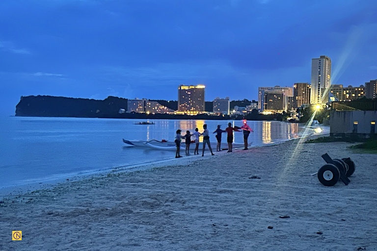 Early morning at Matapang Beach Park is an ideal time for canoeing, with cooler temperatures, gentle breezes, and calm seas.