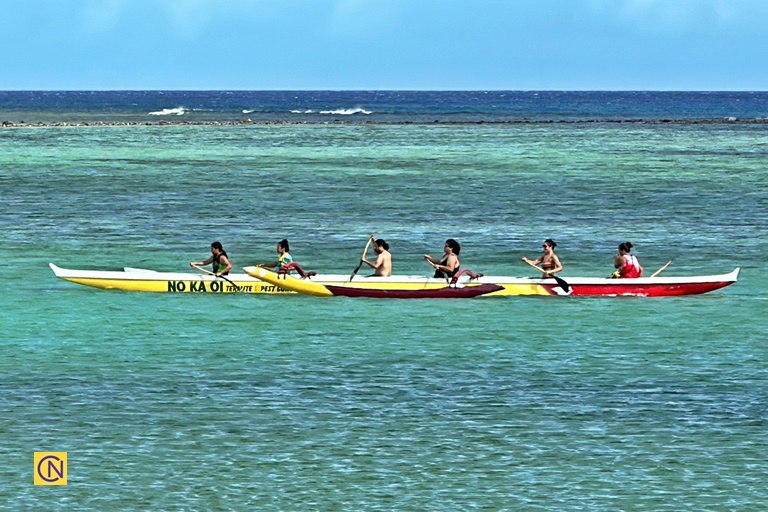Canoeing at Matapang Beach is a relaxing and scenic experience, offering calm waters, soft breezes, and stunning views of Tumon Bay.