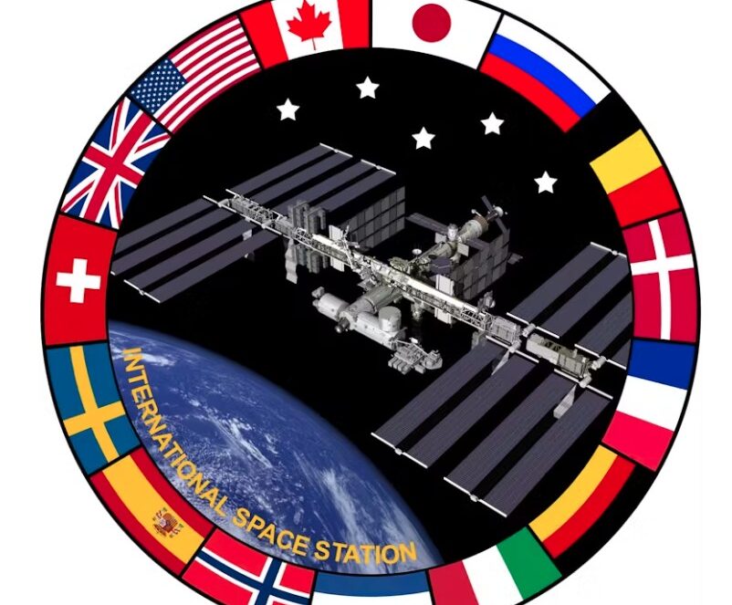The International Space Station’s emblem features the flags of the original signatory states.