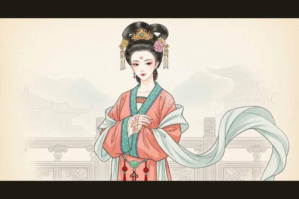 AI-generated image of Diao Chan, one of the Four Great Beauties from Chinese folklore.