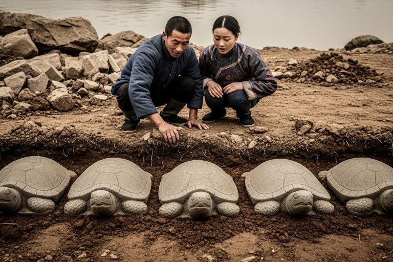 When they dug the grave, they indeed found five turtles, as the feng shui master foretold.