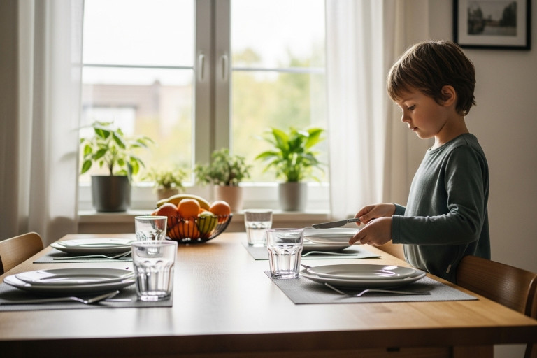 Encourage small gestures of help, like setting the table; when children contribute, they naturally develop empathy and a sense of purpose.