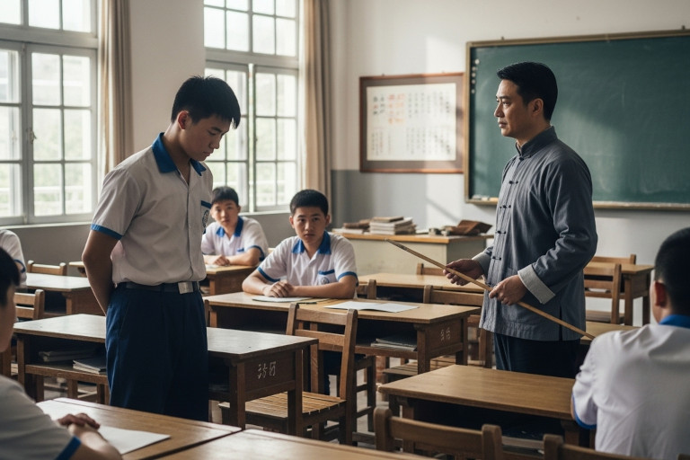 The teacher's cane was rarely used, but one student’s serious mistake — and refusal to admit it — left him no choice.