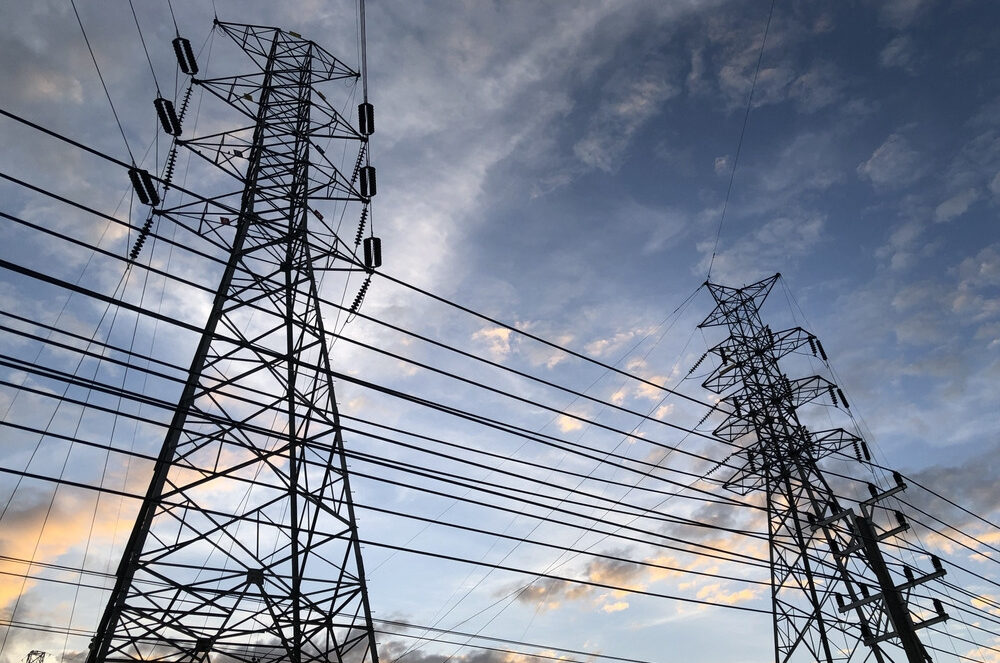 High voltage power lines.