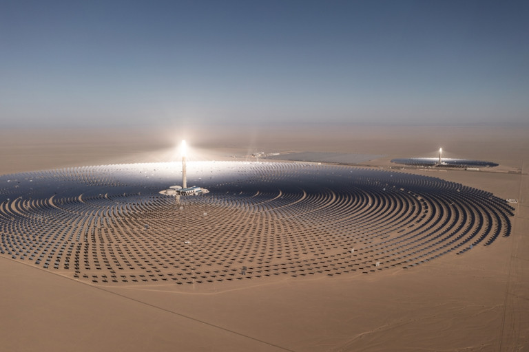 Solar farm in the desert in China.