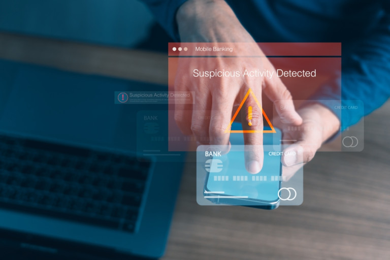 Suspicious activity alert from a mobile banking app.
