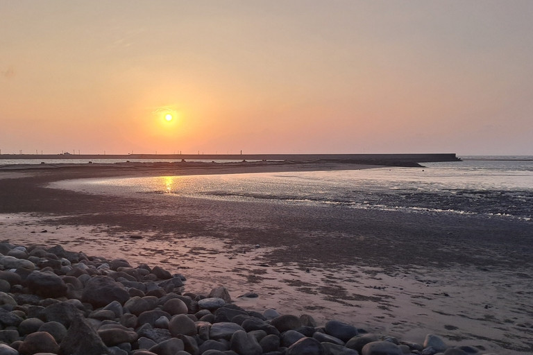 Taiwan beach at sunset.