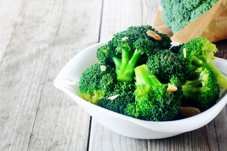 Steamed broccoli.