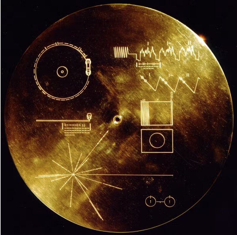 Voyager 1 and 2 ‘Sounds of Earth’ gold-plated records.