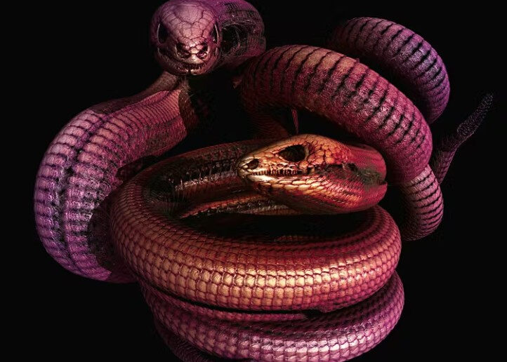 Including these glass lizards, several distantly related ‘worm lizards’ have skin bones covering their bodies. We now know these evolved independently. CT data provided by Sydney Decker (2025, CMC 27120, OSUM R685).