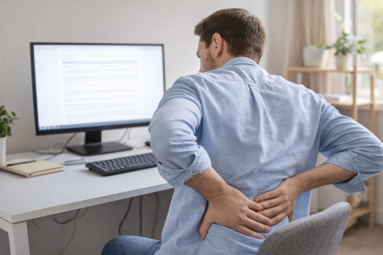 Sitting with poor posture for long periods can contribute to in your lower back soreness.