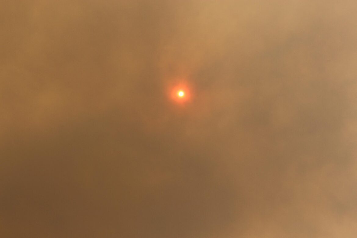 The Sun covered by smoke.