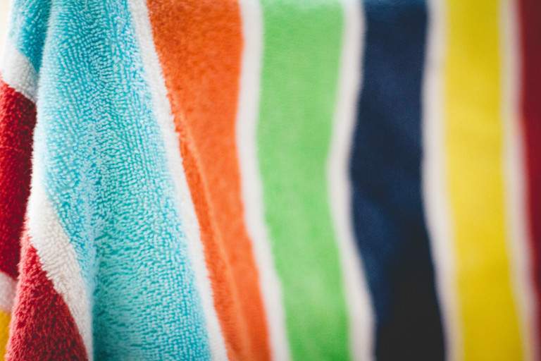 Colorful bath towel.