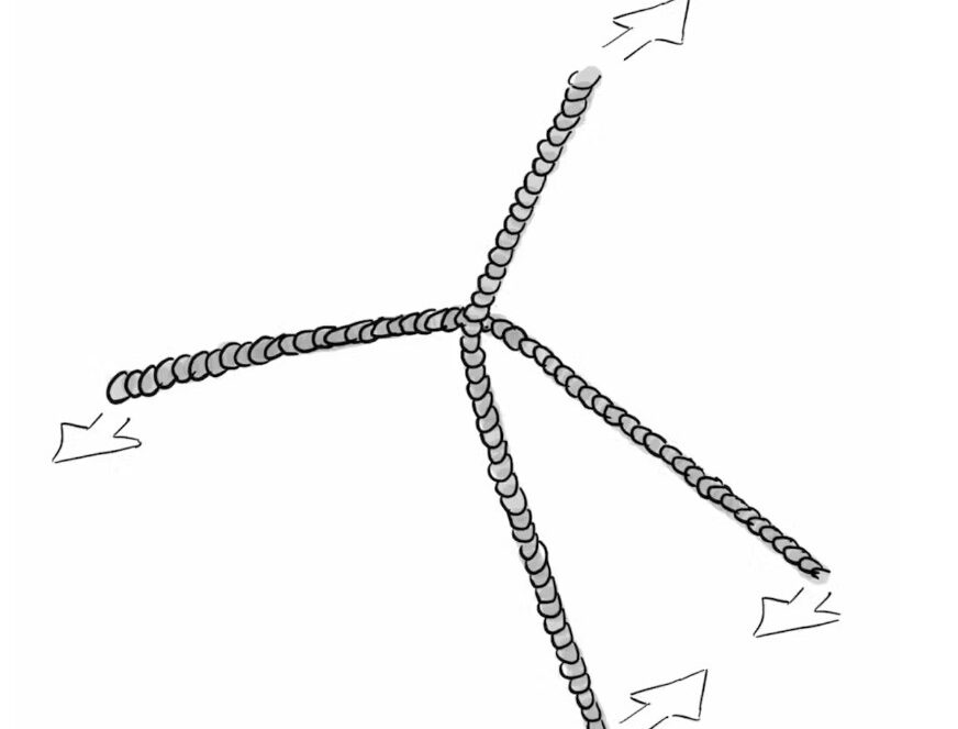 Two ropes catch on each other if pulled in opposite directions. This is what makes tying a knot possible.