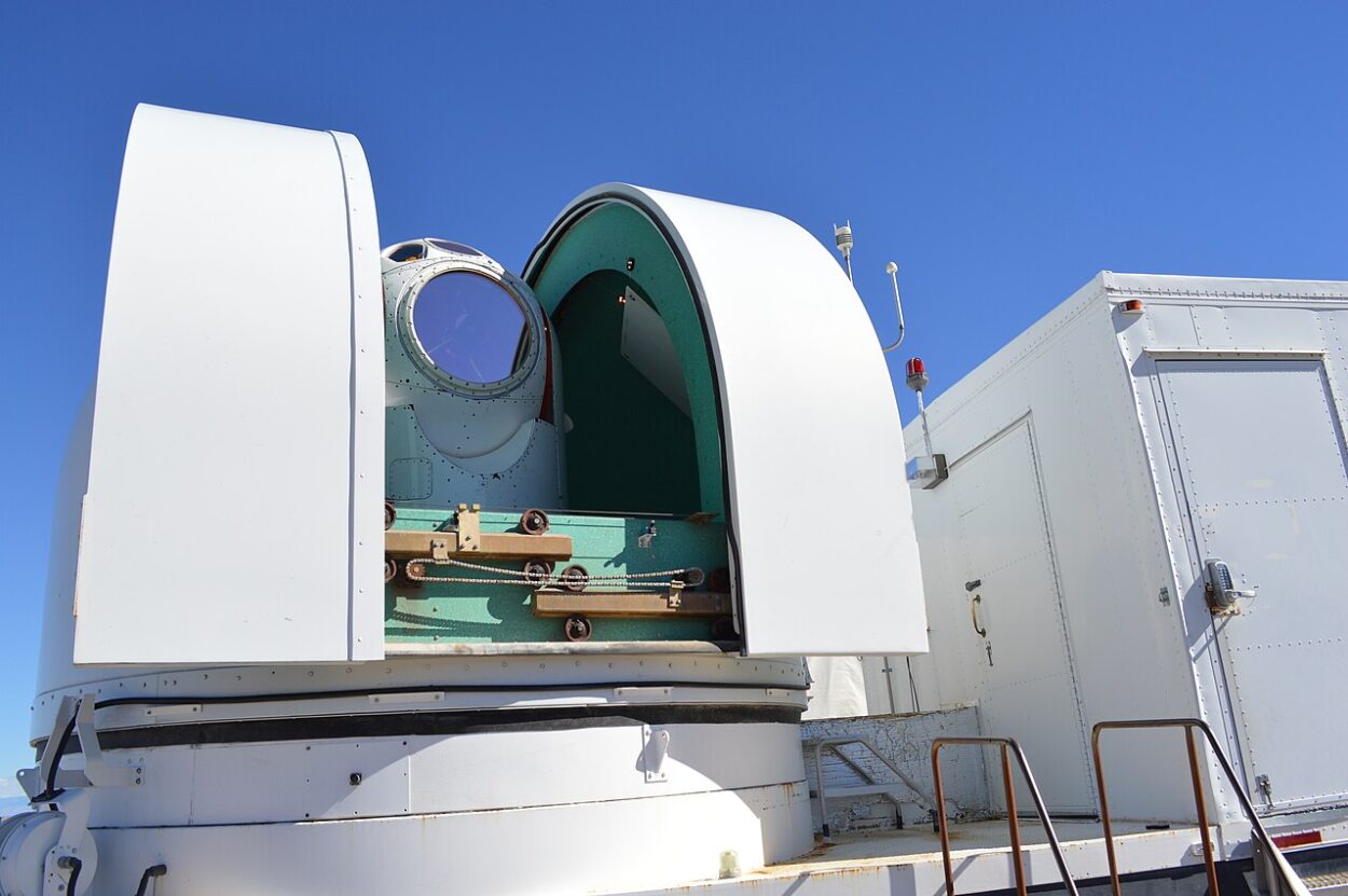 A demonstrator laser weapon system, White Sands Missile Range in New Mexico.