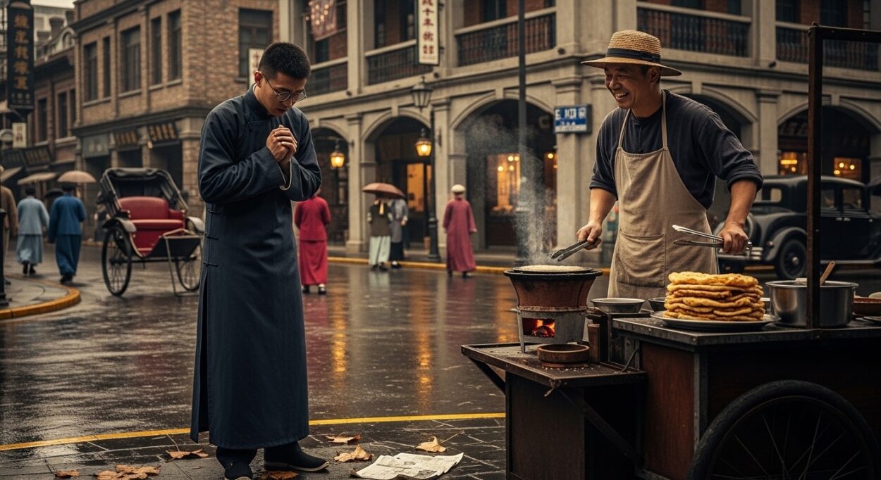 After listening, the seller was silent for a moment, then, out of kindness, took out some money from his cloth bag and handed it to him, saying: 'Child, education is important; take this for your use.'