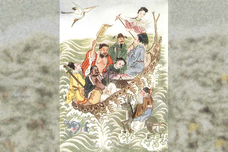 The Eight Immortals crossing the sea from 'Myths and Legends of China.'