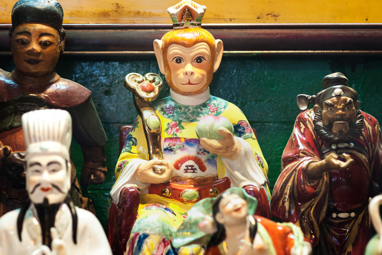 Chinese deity statues at a Hong Kong temple.