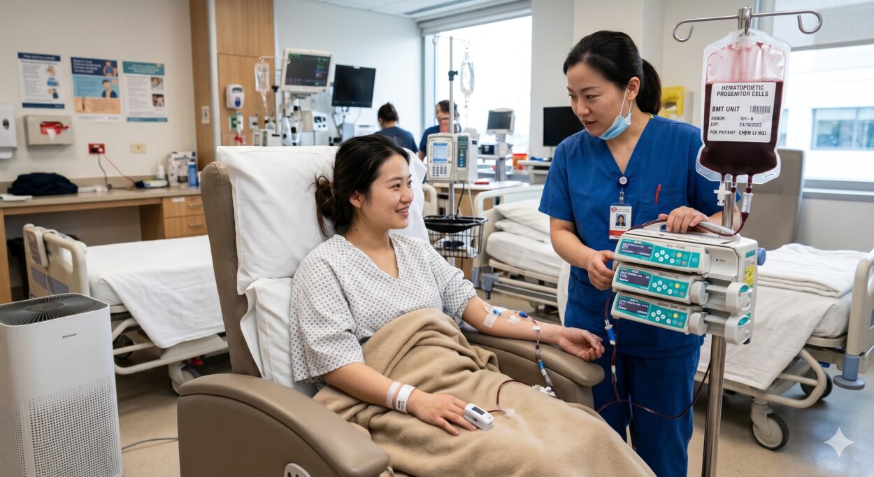 Consequently, the teacher completed her preparations for the procedure, and the hospital successfully performed the bone marrow transplant on the boy.