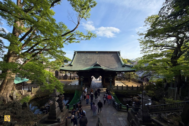 The majestic gate of Naritasan Shinshoji Temple welcomes visitors into a timeless world of serenity and traditional Japanese beauty.