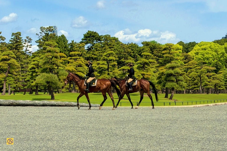 Mounted guards lead the Imperial Horse-Drawn Carriage Procession for newly appointed foreign ambassadors.