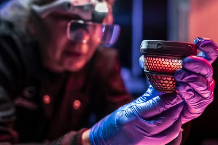 The company’s artificial egg is based on a latticed half shell.