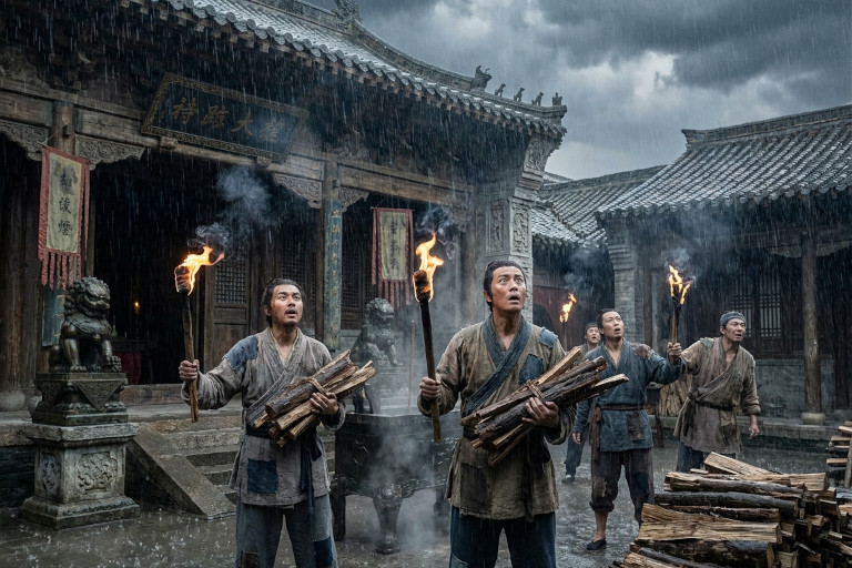 The rain that fell before the torches were lit became the first sign that the emperor’s anger had gone too far.
