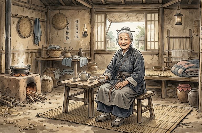 After the monk explained, the woman was able to confidently resume her practice.
