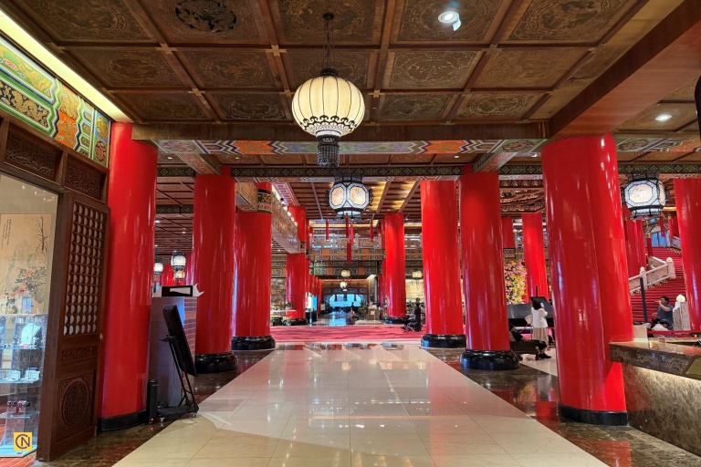 The Grand Hotel's iconic red columns stand as enduring symbols of strength, beauty, and architectural excellence.