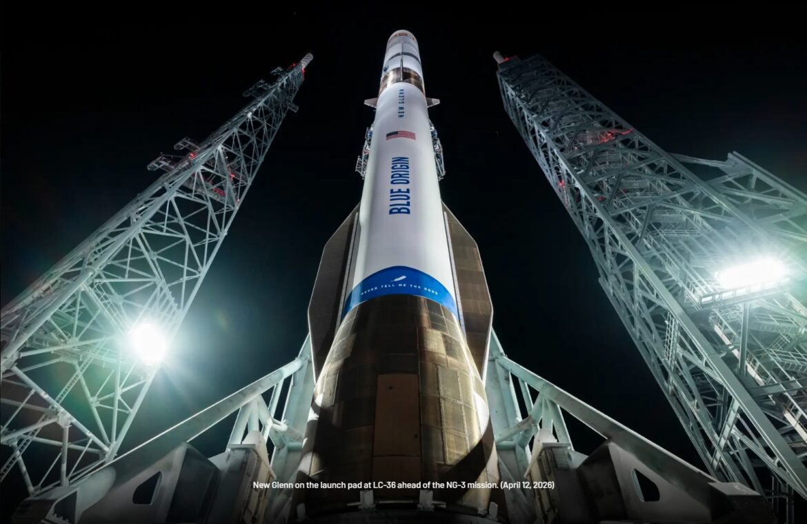 A Blue Origin New Glenn rocket.