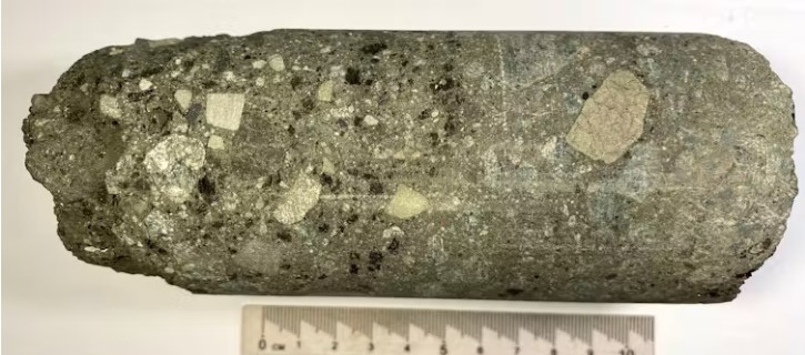 Core sample of Ora Banda impact breccia. 