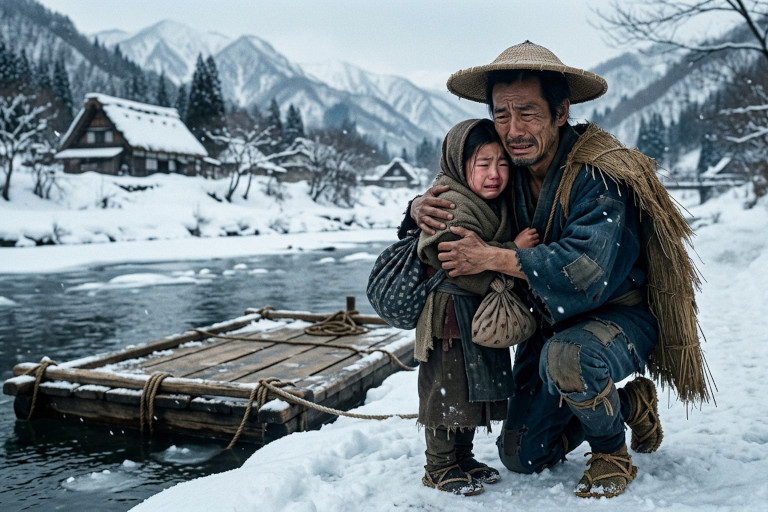Crying as she said goodbye, Oshin left her family behind and entered a life of hardship.