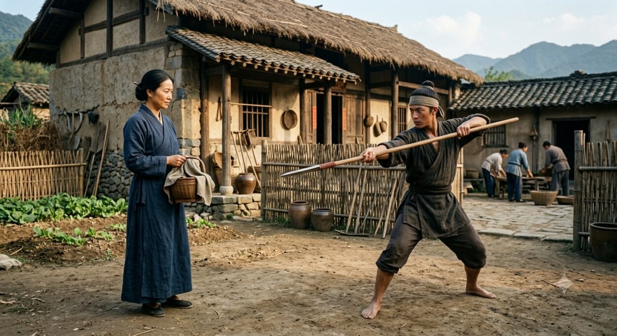Under her guidance, Yue Fei developed exceptional self-discipline and martial skill.